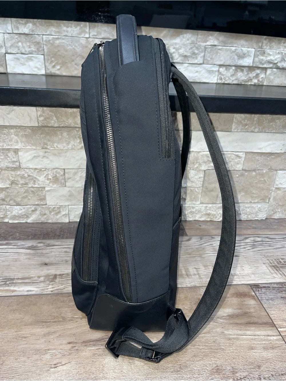 Tumi Harrison Warren Backpack Black Leather/Nylon Unisex. Branded